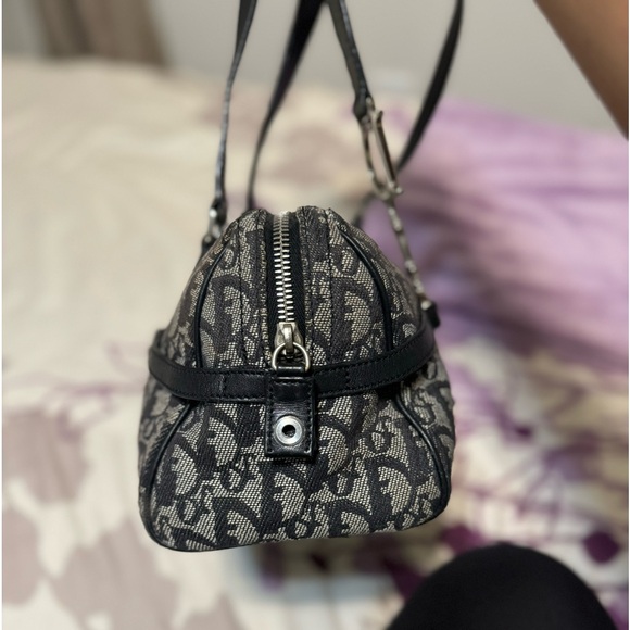 ❌SOLD❌ChristianDior Black LogoCharm Oblique Monogram Signature Trotter BostonBag - Picture 7 of 10